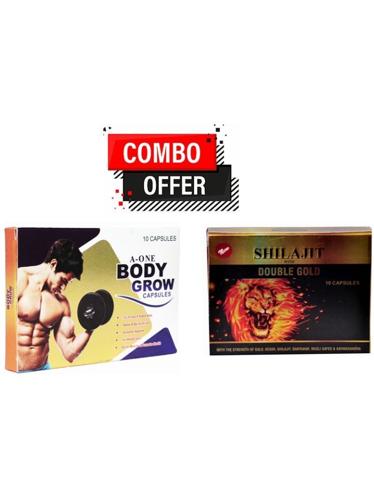     			Dr. Chopra GG A-One Body Grow Capsule 10no.s & Shilajit With Double Gold Capsules 10 no.s Unflavoured