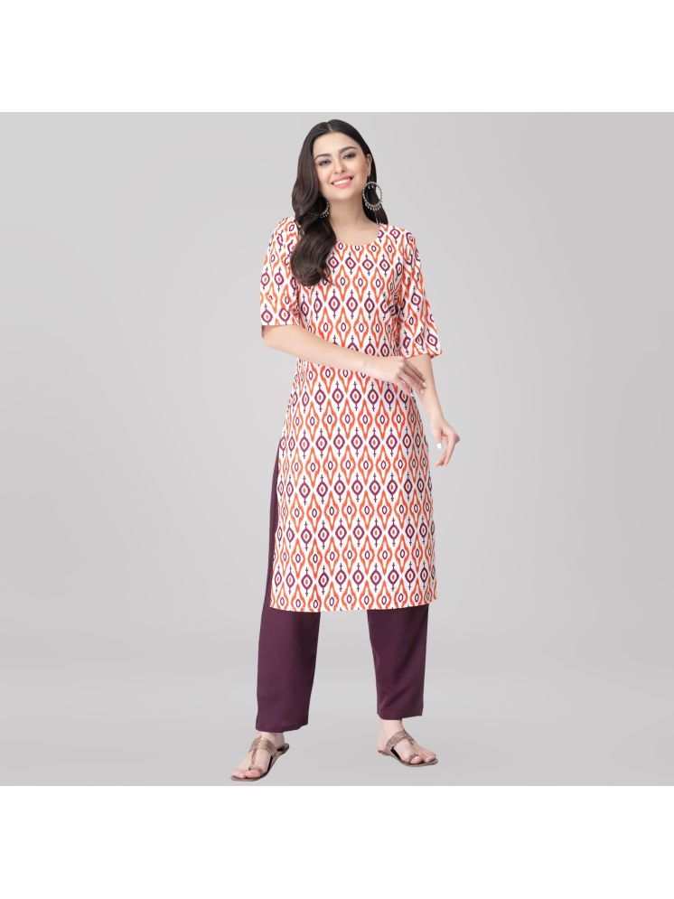     			Ethnic Basket Crepe Printed Kurti With Pants Women's Stitched Salwar Suit - Multicoloured ( Pack of 1 )