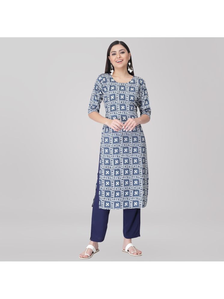     			Ethnic Basket Crepe Printed Kurti With Pants Women's Stitched Salwar Suit - Multicolor ( Pack of 1 )