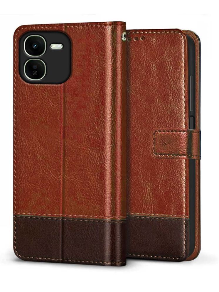     			Fashionury Brown Flip Cover Leather Compatible For iQOO Z9x 5G ( Pack of 1 )