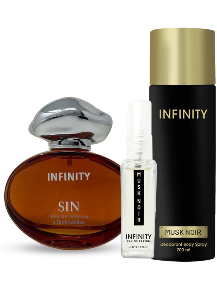     			Infinity Sin EDP Perfume 50ml, Musk Noir Deodorant 200ml, Musk Noir Pocket Perfume 8ml Pack of 3