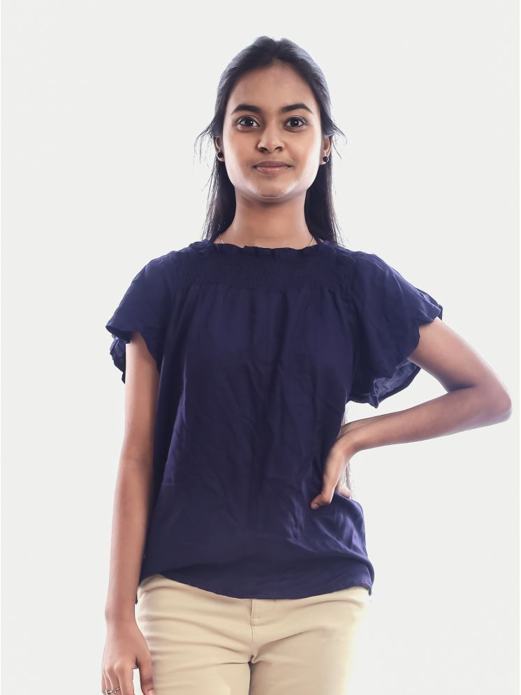     			Radprix Blue Cotton Women's Regular Top ( Pack of 1 )