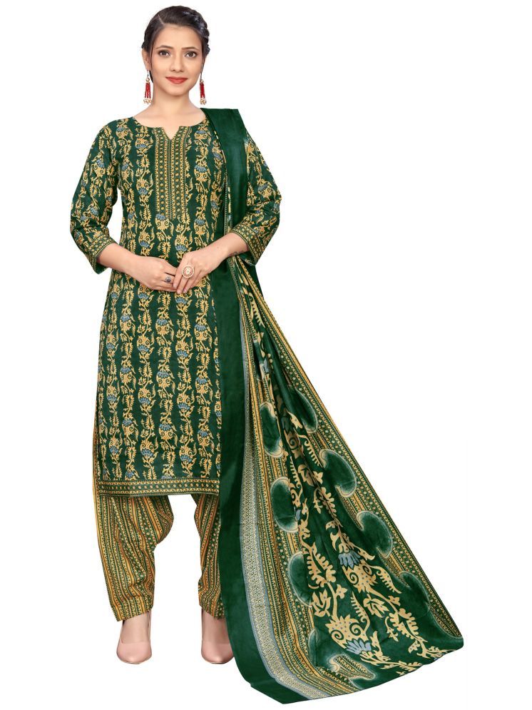     			Rajnandini Cotton Blend Printed Kurti With Patiala Women's Stitched Salwar Suit - Green ( Pack of 1 )