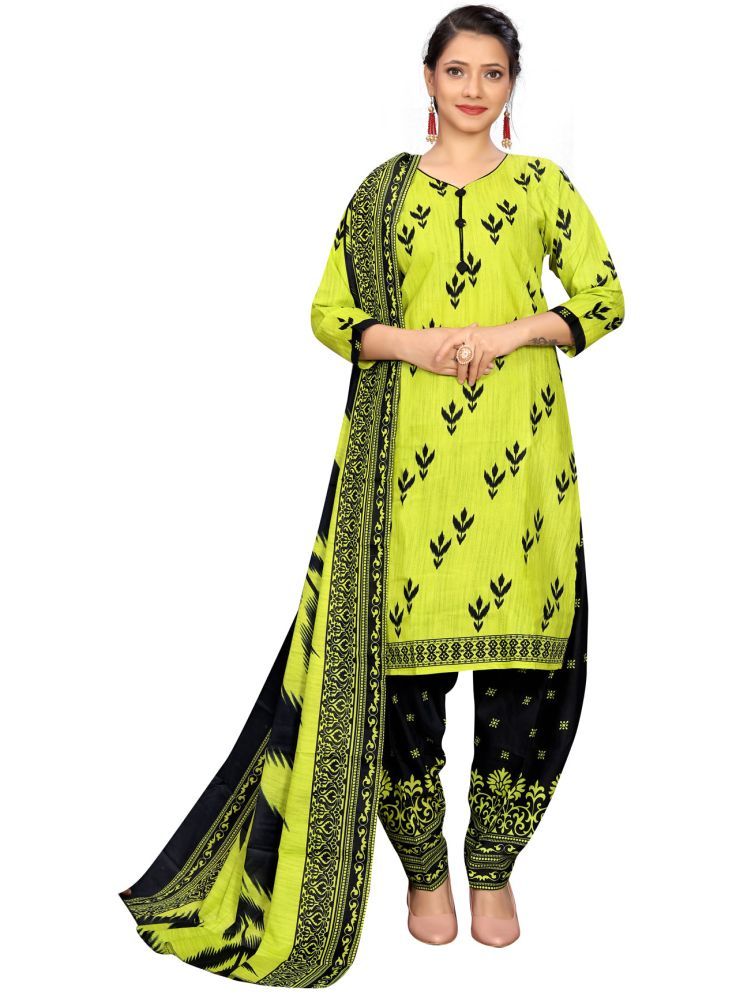     			Rajnandini Cotton Blend Printed Kurti With Patiala Women's Stitched Salwar Suit - Yellow ( Pack of 1 )