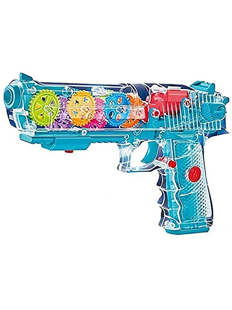     			TOY DEKHO Concept Transparent Glow Gear Gun with 3D Lights and Music |Musical Toy | Electric Colourful Flashing Light | Pretend Play Indoor Outdoor Toys For Age 2, 3, 4, 5, 6, 7, 8 Years Kids Boys & Girls (Multicolor)-Pack 1