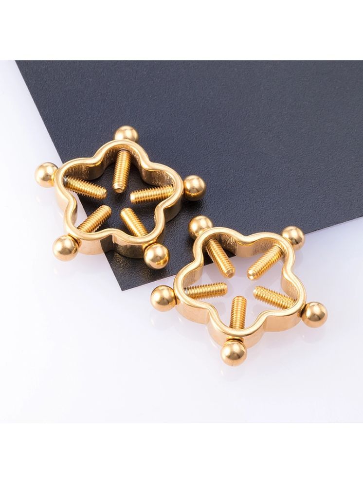     			UR HIGHER SELF Golden Rings ( Pack of 2 )