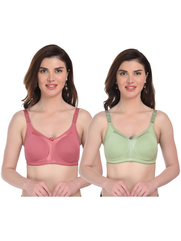     			Viral Girl Pack of 2 Lycra Non Padded Women's Everyday Bra ( Green ) VM-RIVA-MAROON-PISTA