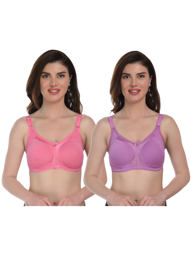     			Viral Girl Pack of 2 Lycra Non Padded Women's Everyday Bra ( Pink ) VM-RIVA-LIGHTPINK-PINK