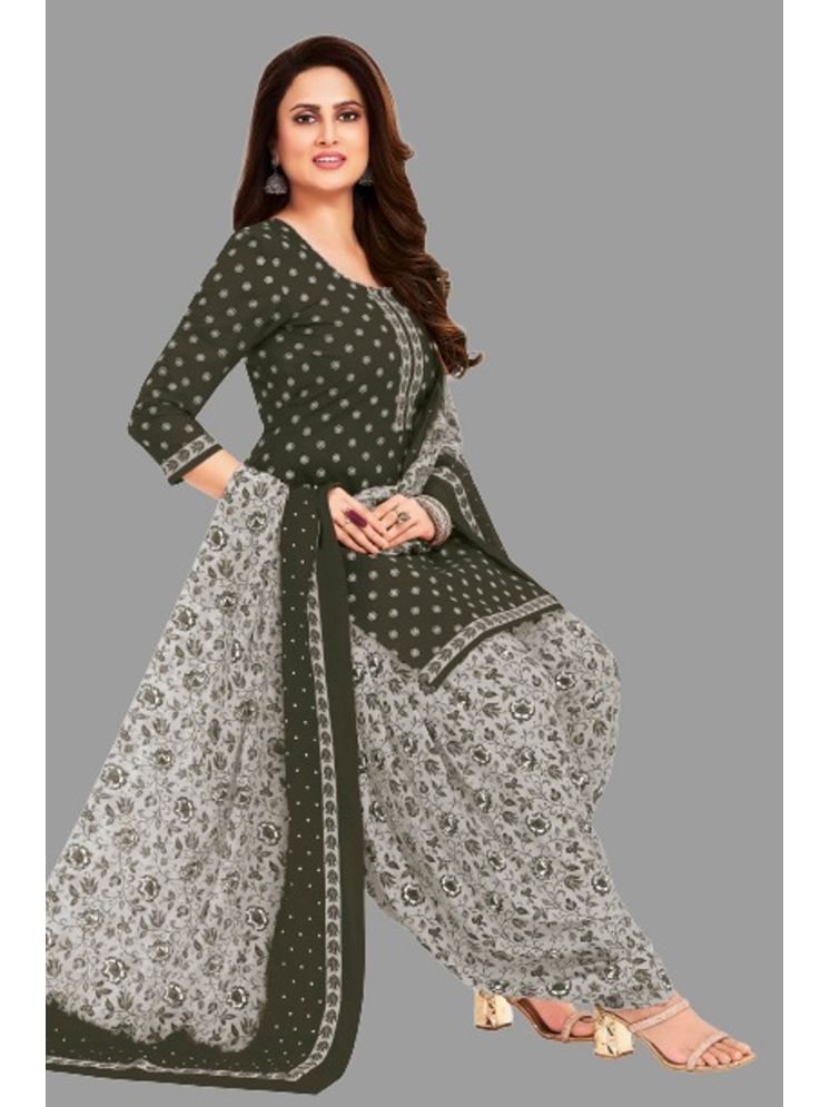     			shree jeenmata collection Unstitched Cotton Printed Dress Material - Black ( Pack of 1 )