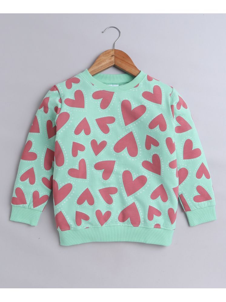     			BUMZEE Mint Green Girls  Full Sleeves Cotton Sweatshirt Age - 2-3 Years