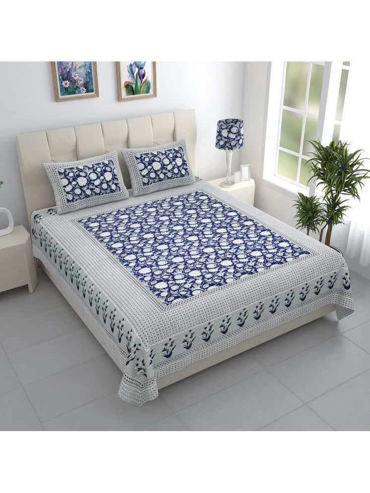     			Bombay Spreads Cotton Ethnic 1 Double with 2 Pillow Covers - Blue