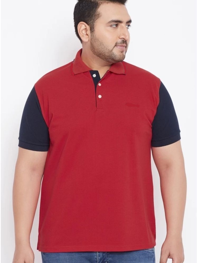     			DAAWEAR OUTFITS Cotton Regular Fit Colorblock Half Sleeves Men's Polo T Shirt - Red ( Pack of 1 )