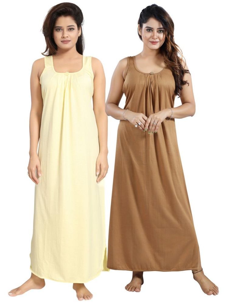     			INNER BEATS Multicolor Cotton Blend Women's Nightwear Nighty & Night Gowns ( Pack of 2 )