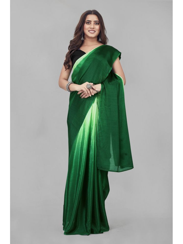     			JULEE Chiffon Solid Saree With Blouse Piece - Green ( Pack of 1 )