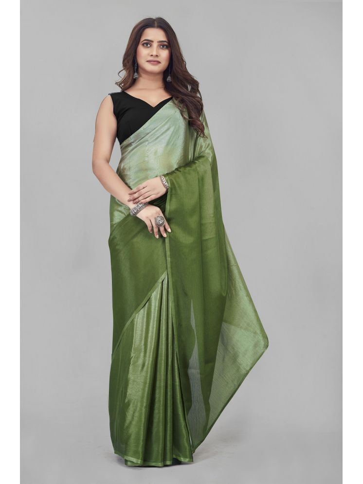     			JULEE Chiffon Solid Saree With Blouse Piece - Lime Green1 ( Pack of 1 )