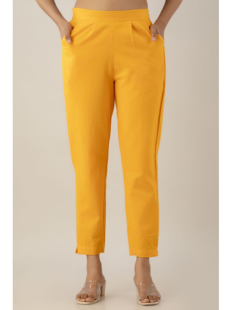     			Kohsh Yellow Cotton Regular Women's Cigarette Pants ( Pack of 1 )