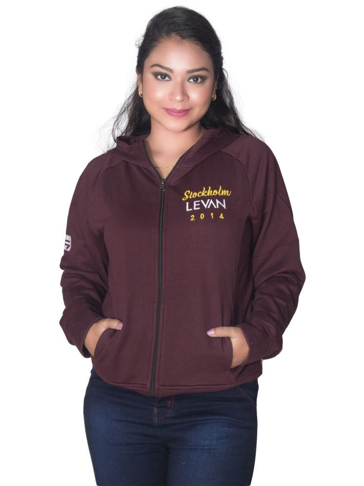     			Leean Patterns Fleece Women's Hooded Sweatshirt ( Purple )