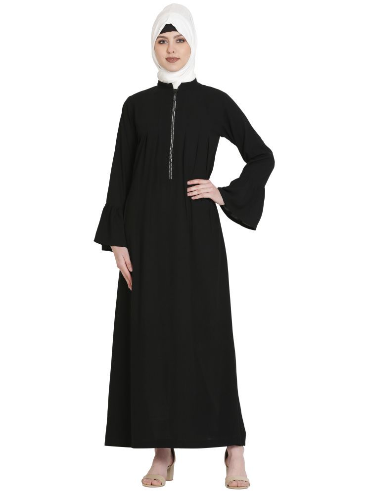     			Momin Libas Black Polyester Stitched Burqas without Hijab -