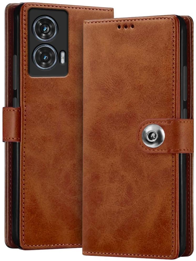     			NBOX Brown Flip Cover Leather Compatible For Moto Edge 50 Fusion ( Pack of 1 )