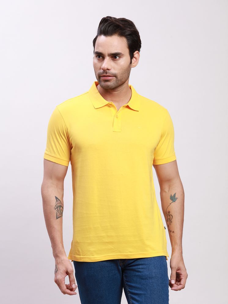     			Parx Cotton Regular Fit Solid Half Sleeves Men's Polo T Shirt - Yellow ( Pack of 1 )