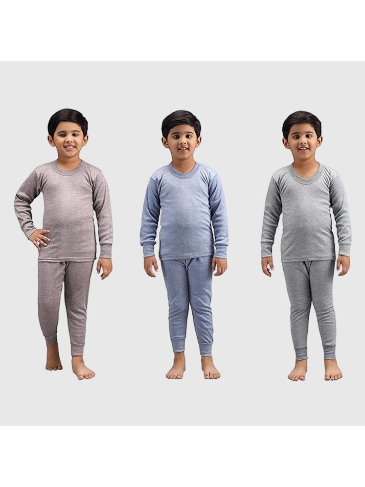     			Paryag Pack of 3 Baby Boys Woollen T-Shirt & Pyjama Set ( Multicolor )