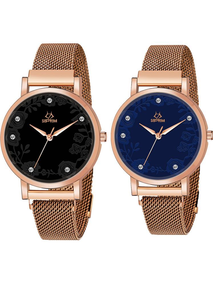     			Septem Rose Gold Stainless Steel Analog Womens Watch