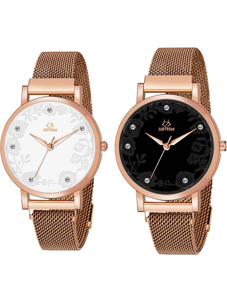     			Septem Rose Gold Stainless Steel Analog Womens Watch