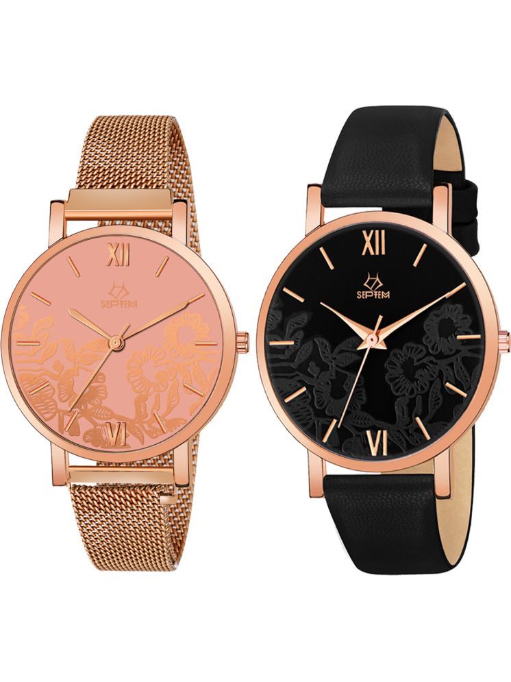     			Septem Rose Gold Stainless Steel Analog Womens Watch