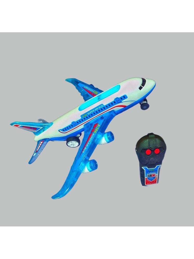     			TOY DEKHO 2CH A386 Rc Air Bus with Full Body Lights and Sound Universal Wheel Plane Toy for Boys & Girls Age 2, 3, 4, 5, 6, 7, 8 Multicolour Musical Battery Operated Toy (Plane Does not Fly only Runs on Ground)