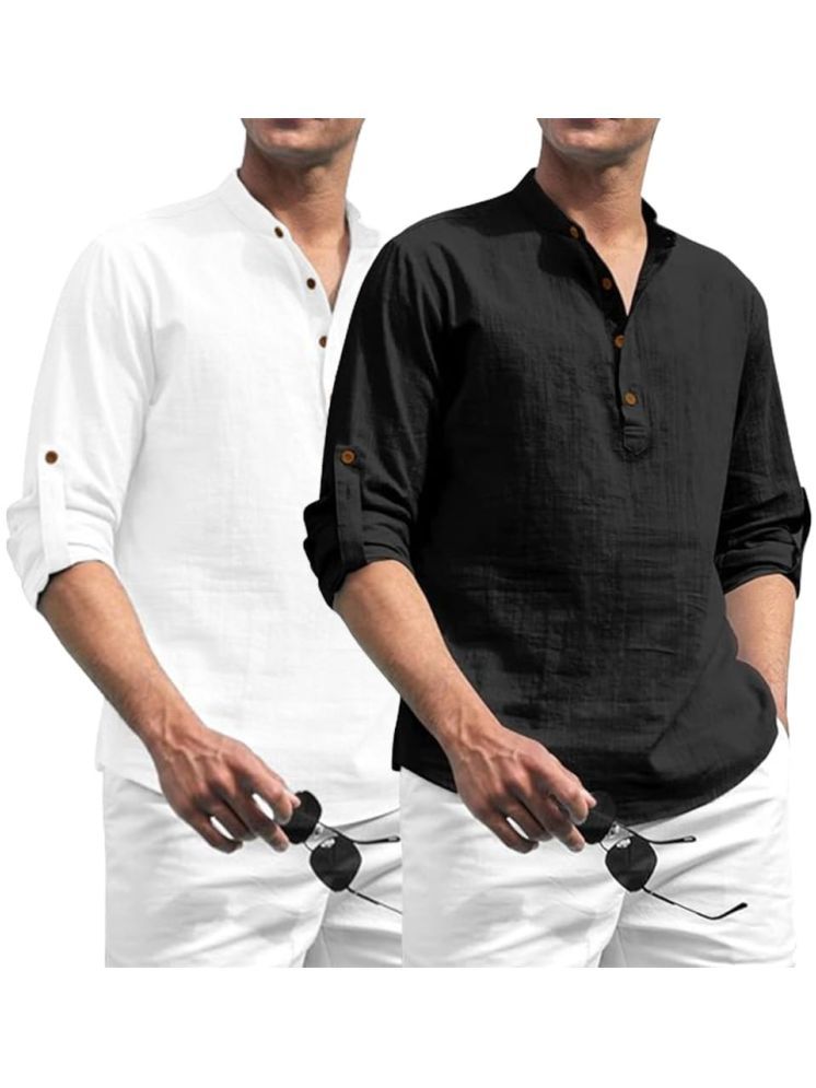     			Vida Loca Black Cotton Blend Men's Shirt Style Kurta ( Pack of 2 )