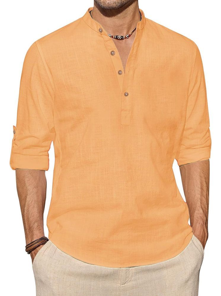     			Vida Loca Orange Cotton Blend Men's Shirt Style Kurta ( Pack of 1 )