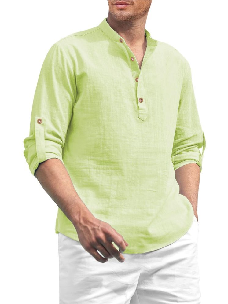     			Vida Loca Sea Green Cotton Blend Men's Shirt Style Kurta ( Pack of 1 )