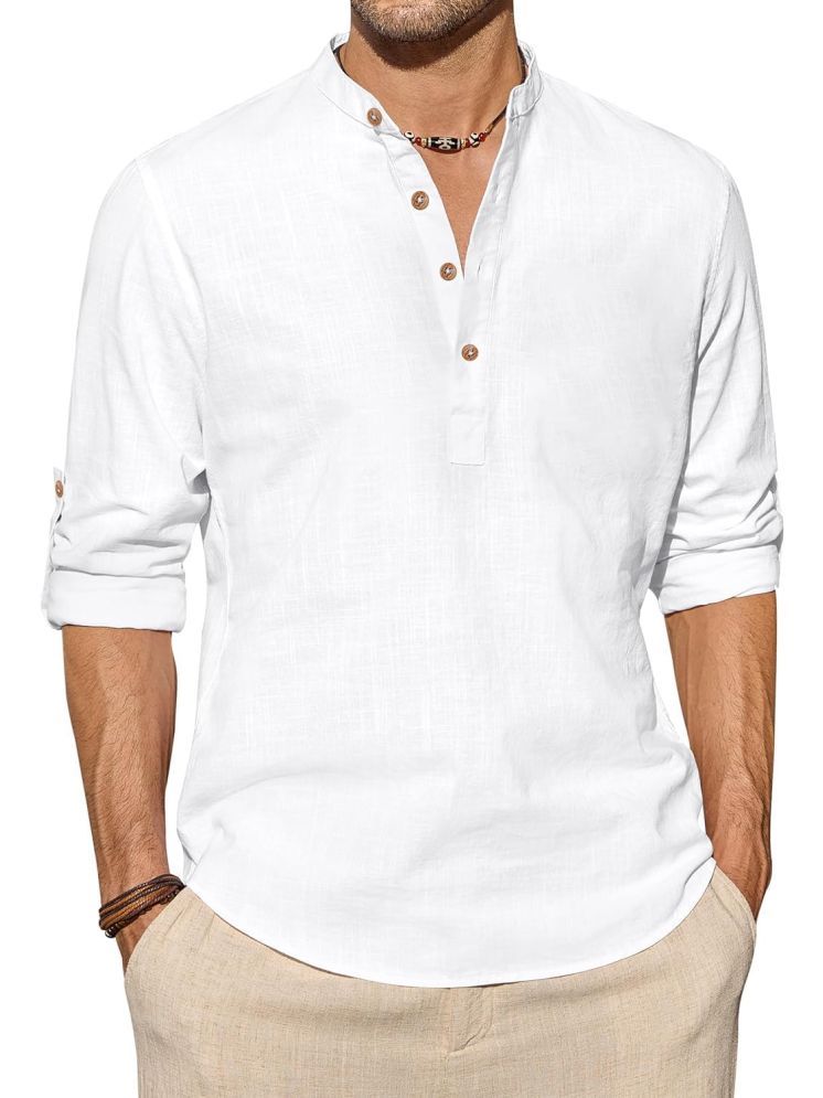     			Vida Loca White Cotton Blend Men's Shirt Style Kurta ( Pack of 1 )