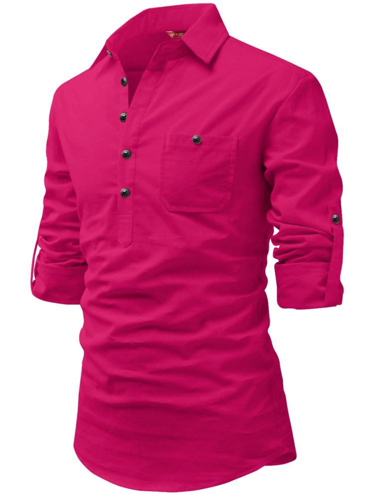     			Yugnik Pink Cotton Men's Regular Kurta ( Pack of 1 )