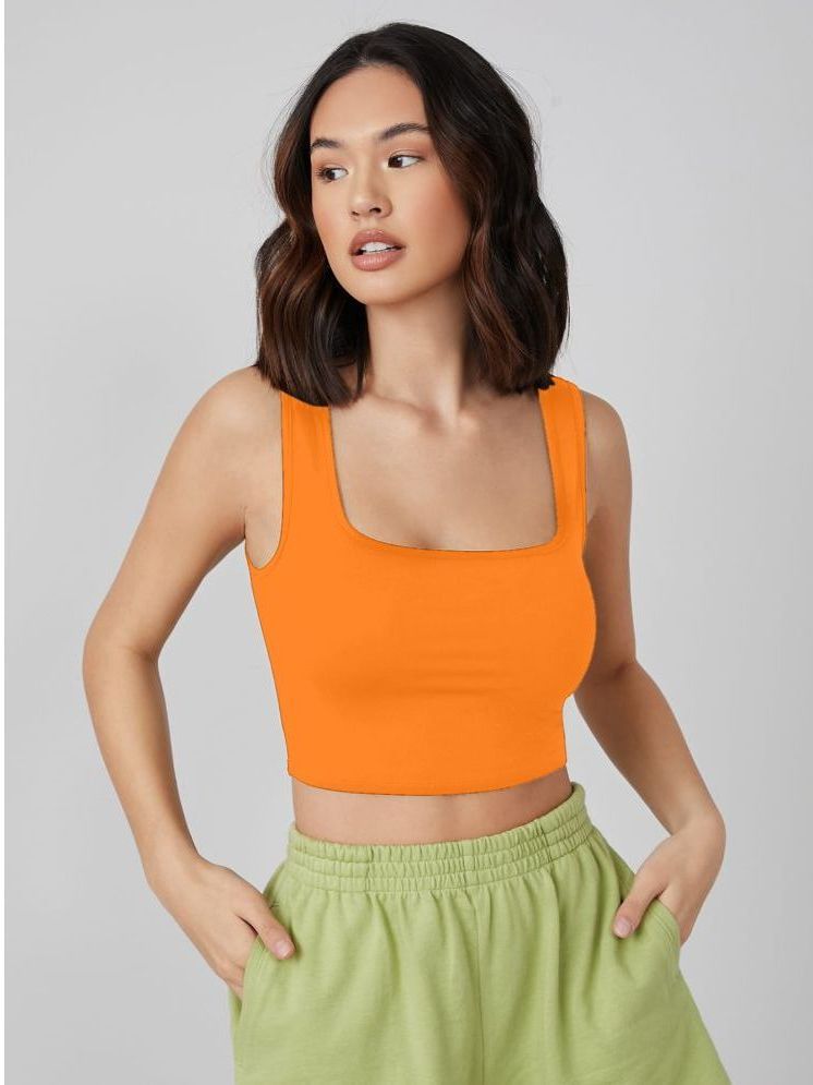     			Aahwan Orange Cotton Women's Crop Top ( Pack of 1 )