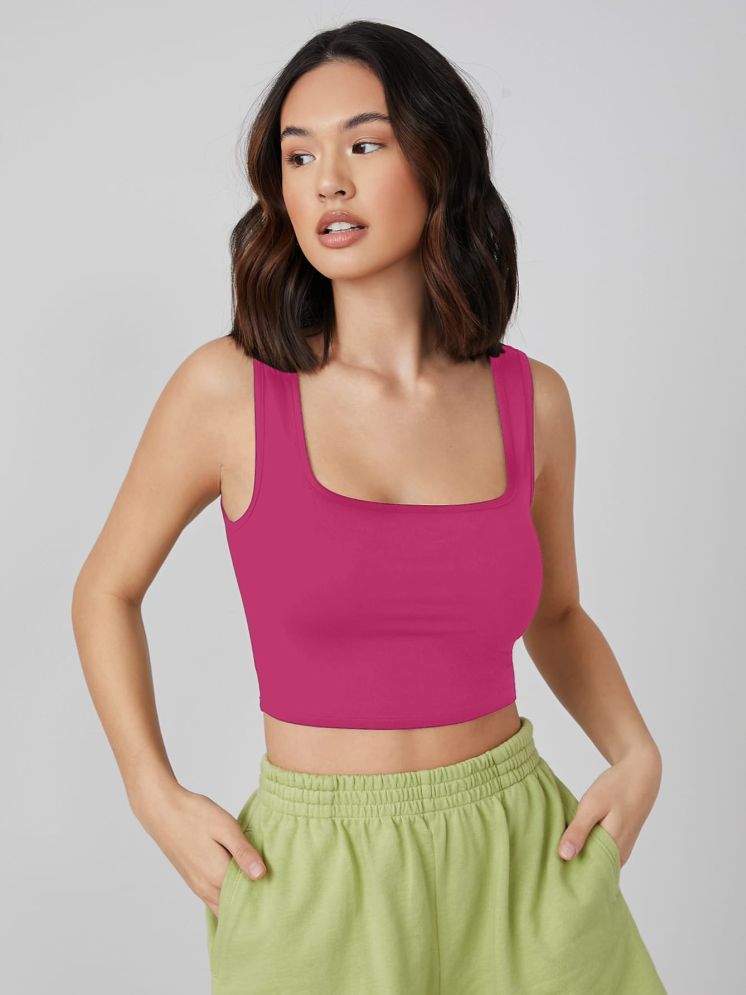     			Aahwan Pink Cotton Women's Crop Top ( Pack of 1 )