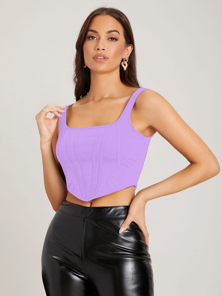     			Aahwan Purple Cotton Women's Crop Top ( Pack of 1 )