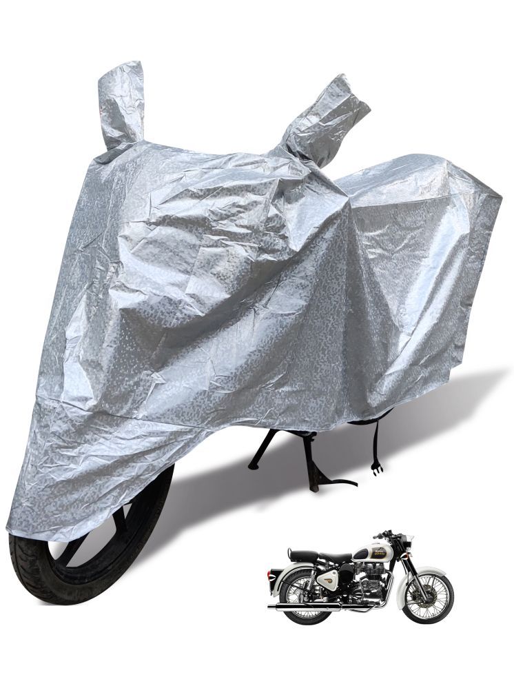     			Auto Hub Bike Body Cover for Royal Enfield Classic 350 ( Pack of 1 ) , Silver