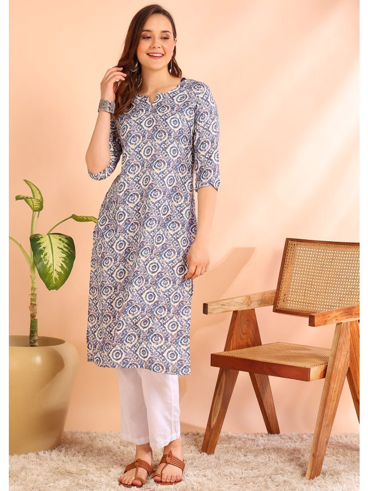     			DSK STUDIO Viscose Printed Straight Women's Kurti - Blue ( Pack of 1 )