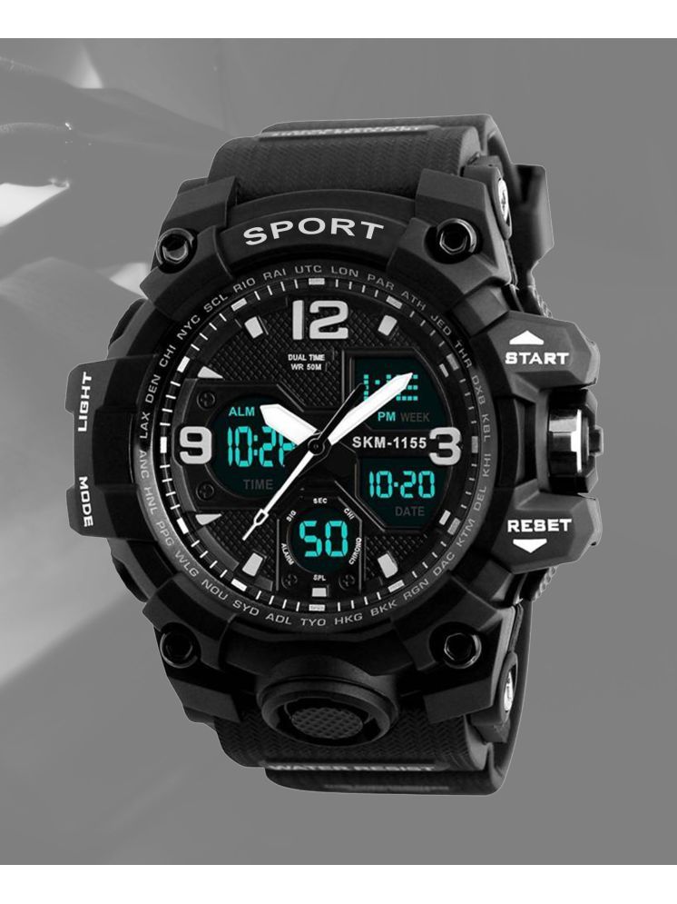     			Harbor Black Silicon Analog-Digital Men's Watch