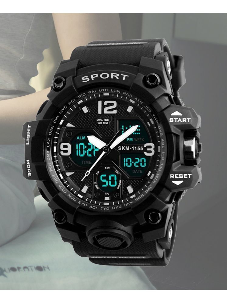     			Harbor Black Silicon Analog-Digital Men's Watch