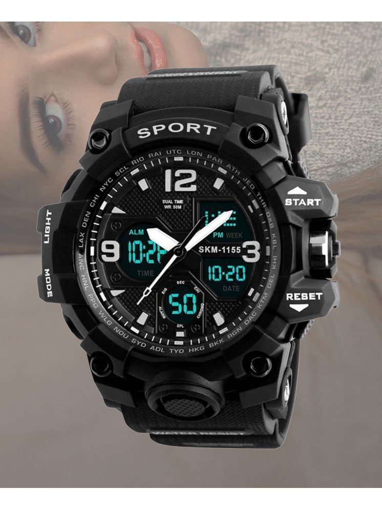     			Harbor Black Silicon Analog-Digital Men's Watch