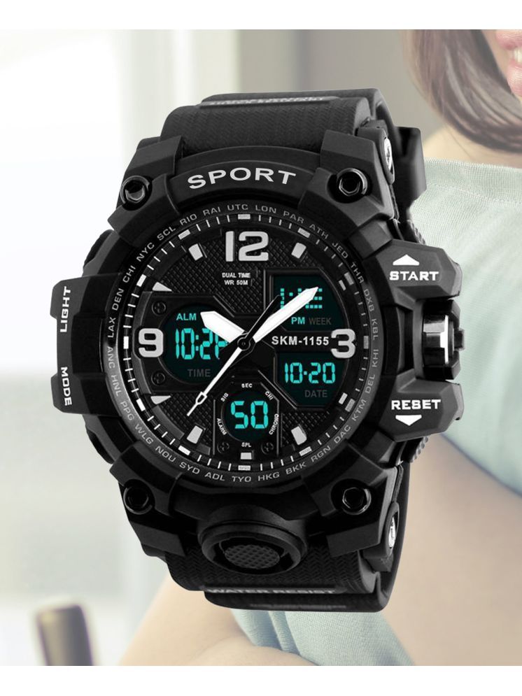     			Harbor Black Silicon Analog-Digital Men's Watch