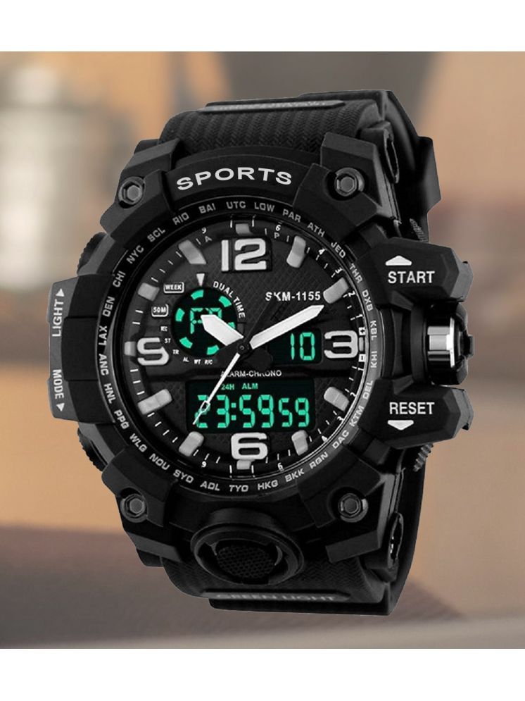     			Harbor Black Silicon Analog-Digital Men's Watch