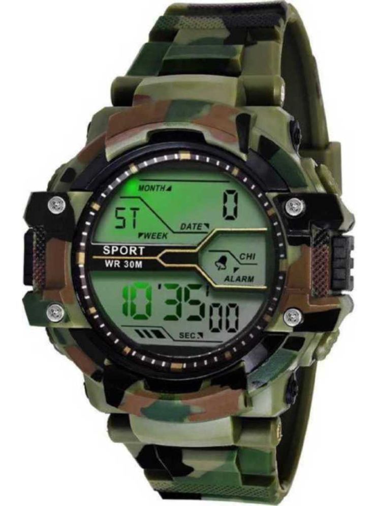     			Harbor Green Silicon Digital Men's Watch