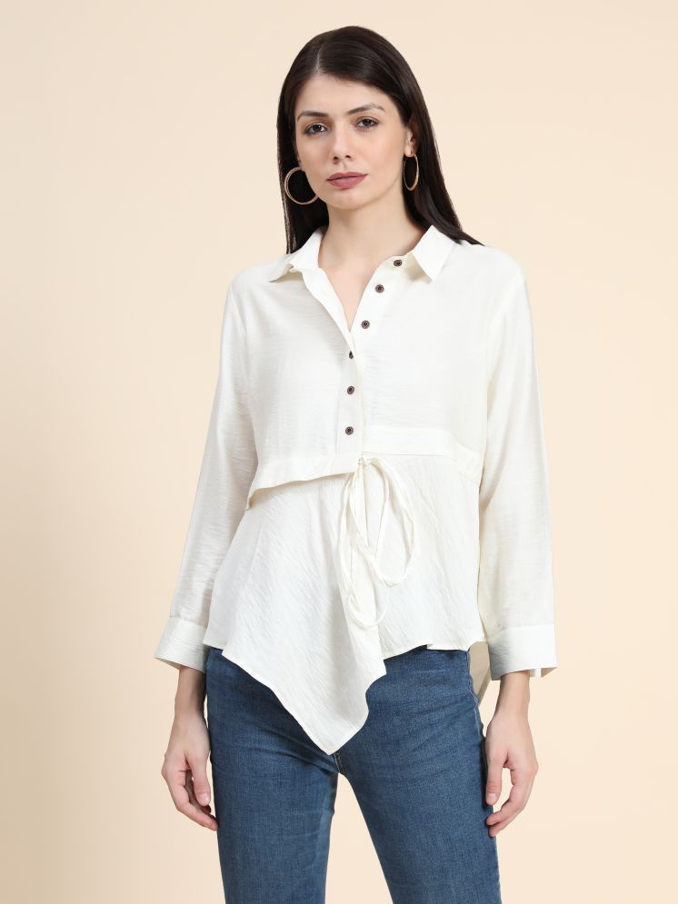     			TOOCHKI White Cotton Blend Women's Shirt Style Top ( Pack of 1 )