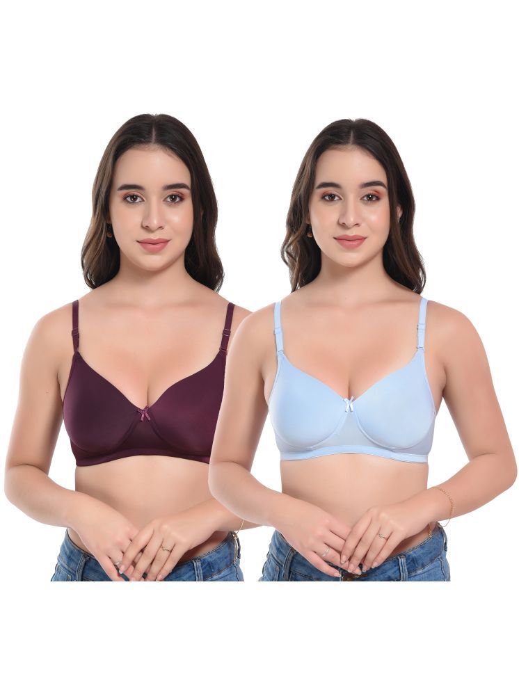     			Viral Girl Light Blue Lycra Heavily Padded Women's Push Up Bra ( Pack of 2 )