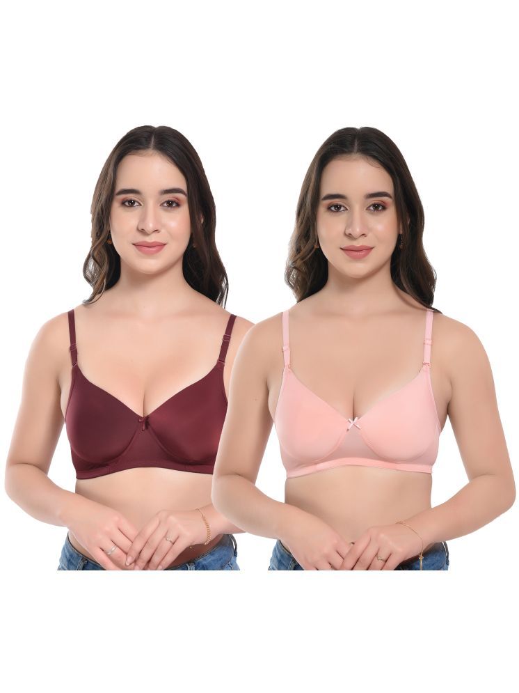     			Viral Girl Maroon Lycra Heavily Padded Women's Push Up Bra ( Pack of 2 )