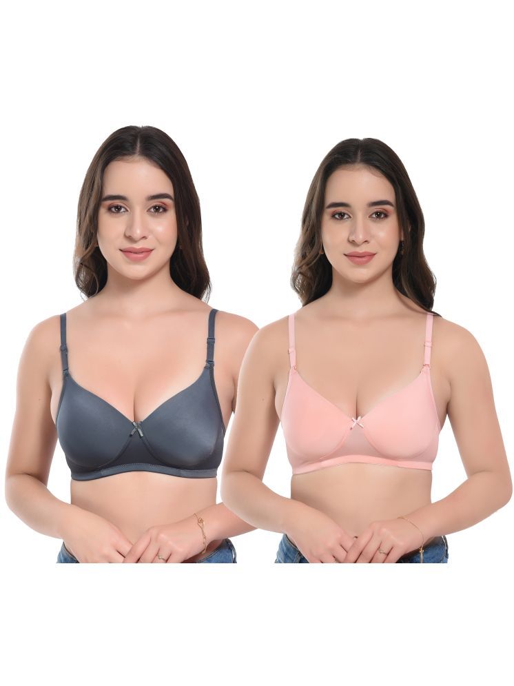     			Viral Girl Peach Lycra Heavily Padded Women's Push Up Bra ( Pack of 2 )