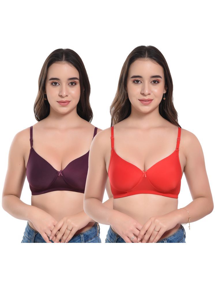     			Viral Girl Purple Lycra Heavily Padded Women's Push Up Bra ( Pack of 2 )